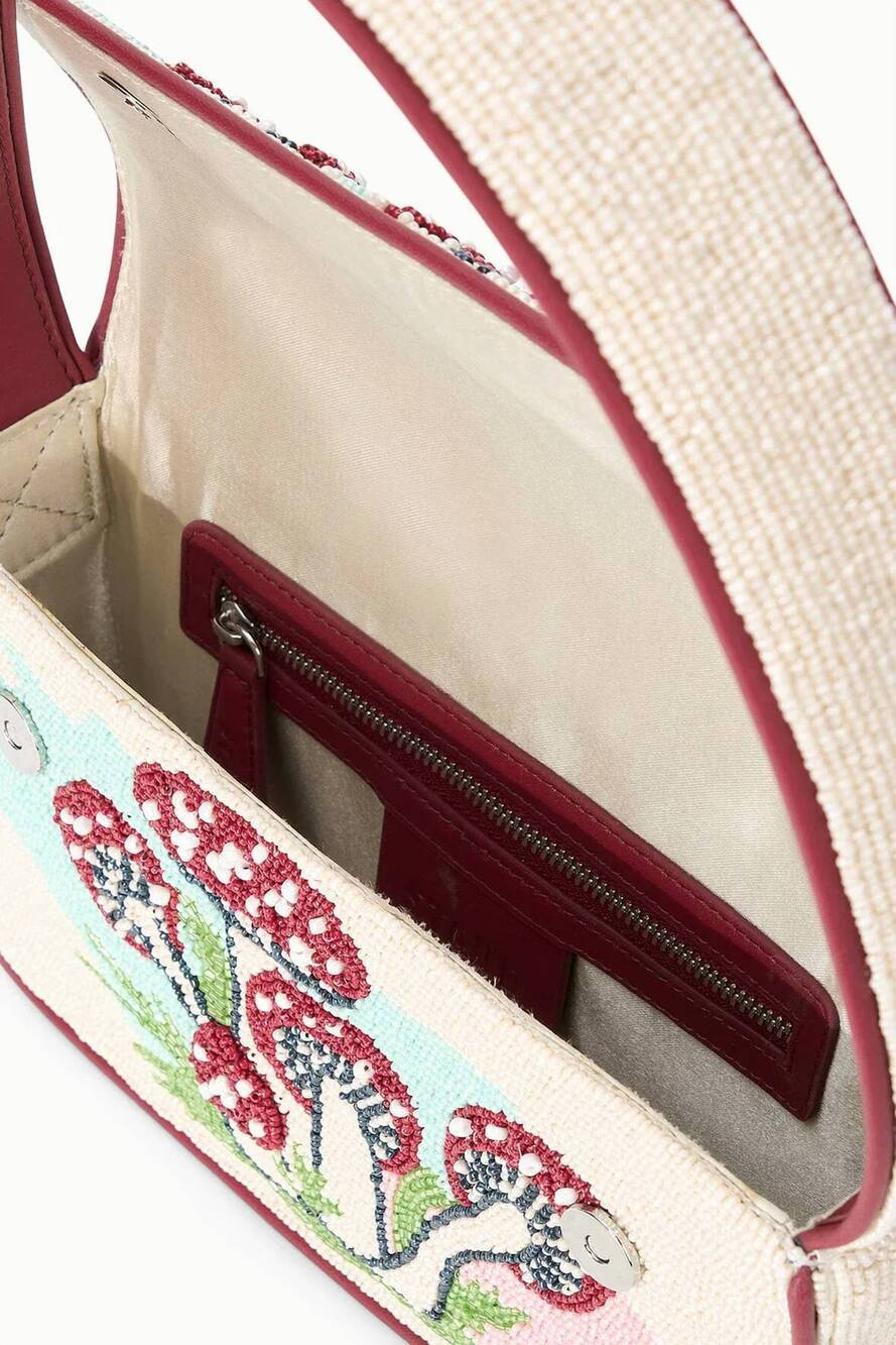 NEW STAUD women's tommy beaded bag in mushroom tea - Picture 3 of 4